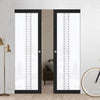 Eco-Urban Artisan® Double Absolute Evokit Pocket Door - Winton 6mm Obscure Glass - Obscure Printed Design - Colour & Size Options