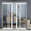 Eco-Urban Artisan Double Evokit Pocket Door - Winton 6mm Clear Glass - Obscure Printed Design - Colour & Size Options