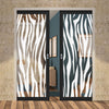 Eco-Urban Artisan® Double Evokit Pocket Door - Zebra Animal Print 6mm Clear Glass - Obscure Printed Design - Colour & Size Options