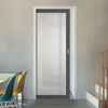 Eco-Urban Artisan Single Evokit Pocket Door - Juniper 6mm Obscure Glass - Obscure Printed Design - Colour & Size Options