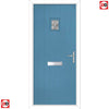 Cottage Style Aruba 1 Composite Front Door Set with Matisse Glass - Shown in Pastel Blue