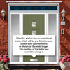 Cottage Style Aruba 4 Composite Front Door Set with Double Side Screen - Central Roma Glass - Shown in Reed Green