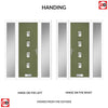 Cottage Style Aruba 4 Composite Front Door Set with Double Side Screen - Central Roma Glass - Shown in Reed Green