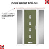 Cottage Style Aruba 4 Composite Front Door Set with Double Side Screen - Central Roma Glass - Shown in Reed Green