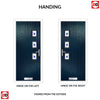 Cottage Style Aruba 3 Composite Front Door Set with Hnd Kupang Blue Glass - Shown in Blue