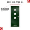 Cottage Style Aruba 3 Composite Front Door Set with Central Laptev Black Glass - Shown in Green