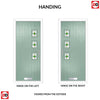 Cottage Style Aruba 3 Composite Front Door Set with Hnd Laptev Green Glass - Shown in Chartwell Green