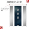 Cottage Style Aruba 3 Composite Front Door Set with Double Side Screen - Central Abstract Glass - Shown in Blue
