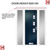 Cottage Style Aruba 3 Composite Front Door Set with Double Side Screen - Hnd Kupang Blue Glass - Shown in Blue