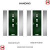 Cottage Style Aruba 3 Composite Front Door Set with Double Side Screen - Central Laptev Black Glass - Shown in Green