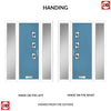 Cottage Style Aruba 3 Composite Front Door Set with Double Side Screen - Hnd Diamond Grey Glass - Shown in Pastel Blue