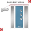 Cottage Style Aruba 3 Composite Front Door Set with Double Side Screen - Hnd Diamond Grey Glass - Shown in Pastel Blue