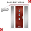 Cottage Style Aruba 3 Composite Front Door Set with Double Side Screen - Central Laptev Blue Glass - Shown in Red
