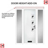 Cottage Style Aruba 3 Composite Front Door Set with Double Side Screen - Hnd Diamond Black Glass - Shown in White