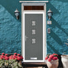 Cottage Style Aruba 3 Composite Front Door Set with Central Matisse Glass - Shown in Mouse Grey