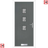 Cottage Style Aruba 3 Composite Front Door Set with Central Matisse Glass - Shown in Mouse Grey