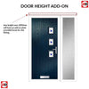 Cottage Style Aruba 3 Composite Front Door Set with Single Side Screen - Hnd Kupang Blue Glass - Shown in Blue