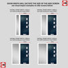 Cottage Style Aruba 3 Composite Front Door Set with Single Side Screen - Hnd Kupang Blue Glass - Shown in Blue