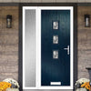 Cottage Style Aruba 3 Composite Front Door Set with Single Side Screen - Central Abstract Glass - Shown in Blue