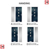 Cottage Style Aruba 3 Composite Front Door Set with Single Side Screen - Central Abstract Glass - Shown in Blue