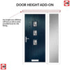 Cottage Style Aruba 3 Composite Front Door Set with Single Side Screen - Central Abstract Glass - Shown in Blue
