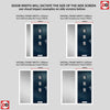 Cottage Style Aruba 3 Composite Front Door Set with Single Side Screen - Central Abstract Glass - Shown in Blue