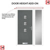 Cottage Style Aruba 3 Composite Front Door Set with Single Side Screen - Central Matisse Glass - Shown in Mouse Grey