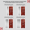 Cottage Style Aruba 3 Composite Front Door Set with Single Side Screen - Central Laptev Blue Glass - Shown in Red