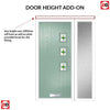 Cottage Style Aruba 3 Composite Front Door Set with Single Side Screen - Hnd Laptev Green Glass - Shown in Chartwell Green