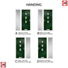 Cottage Style Aruba 3 Composite Front Door Set with Single Side Screen - Central Laptev Black Glass - Shown in Green