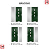 Cottage Style Aruba 3 Composite Front Door Set with Single Side Screen - Central Laptev Black Glass - Shown in Green