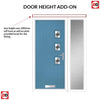 Cottage Style Aruba 3 Composite Front Door Set with Single Side Screen - Hnd Diamond Grey Glass - Shown in Pastel Blue