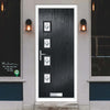 Cottage Style Aruba 4 Composite Front Door Set with Hnd Pusan Glass - Shown in Anthracite Grey