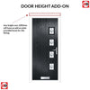 Cottage Style Aruba 4 Composite Front Door Set with Hnd Pusan Glass - Shown in Anthracite Grey