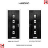 Cottage Style Aruba 4 Composite Front Door Set with Central Laptev Black Glass - Shown in Black
