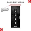 Cottage Style Aruba 4 Composite Front Door Set with Central Laptev Black Glass - Shown in Black