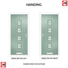 Cottage Style Aruba 4 Composite Front Door Set with Central Murano Green Glass - Shown in Chartwell Green