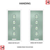 Cottage Style Aruba 4 Composite Front Door Set with Central Murano Green Glass - Shown in Chartwell Green