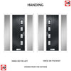 Cottage Style Aruba 4 Composite Front Door Set with Double Side Screen - Hnd Pusan Glass - Shown in Anthracite Grey