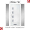Cottage Style Aruba 4 Composite Front Door Set with Double Side Screen - Hnd Pusan Glass - Shown in Anthracite Grey