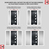 Cottage Style Aruba 4 Composite Front Door Set with Double Side Screen - Hnd Pusan Glass - Shown in Anthracite Grey
