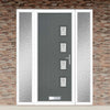 Cottage Style Aruba 4 Composite Front Door Set with Double Side Screen - Hnd Elderton Glass - Shown in Mouse Grey