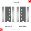 Cottage Style Aruba 4 Composite Front Door Set with Double Side Screen - Hnd Elderton Glass - Shown in Mouse Grey