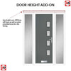 Cottage Style Aruba 4 Composite Front Door Set with Double Side Screen - Hnd Elderton Glass - Shown in Mouse Grey