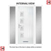 Cottage Style Aruba 4 Composite Front Door Set with Double Side Screen - Hnd Elderton Glass - Shown in Mouse Grey