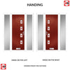 Cottage Style Aruba 4 Composite Front Door Set with Double Side Screen - Hnd Murano Red Glass - Shown in Red