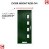 Cottage Style Aruba 4 Composite Front Door Set with Hnd Flair Glass - Shown in Green