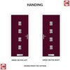 Cottage Style Aruba 4 Composite Front Door Set with Central Matisse Glass - Shown in Purple Violet