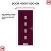 Cottage Style Aruba 4 Composite Front Door Set with Central Matisse Glass - Shown in Purple Violet