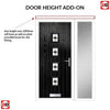 Cottage Style Aruba 4 Composite Front Door Set with Single Side Screen - Central Laptev Black Glass - Shown in Black